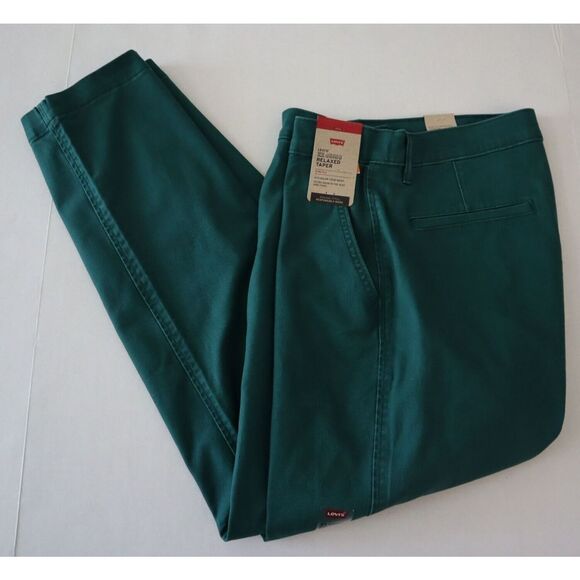 Levi's XX Chino Men's Sz 33x34 Green Relaxed Taper Fit Stretch Twill Pants $70 - Picture 4 of 6